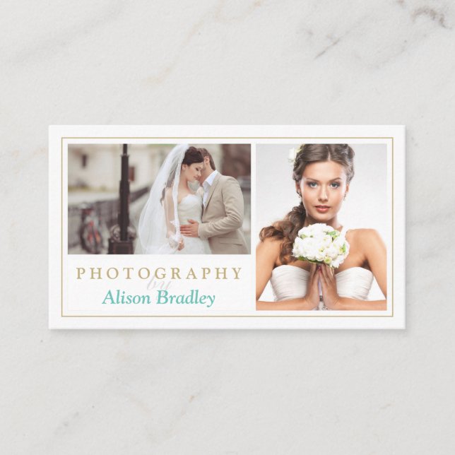 Modern Wedding Photography Studio Elegant Stylish Business Card (Front)