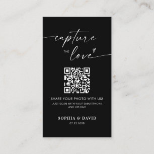Modern Wedding Photos Capture the love QR Code Enc Enclosure Card