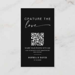 Modern Wedding Photos Capture the love QR Code Enclosure Card