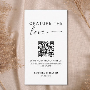 Modern Wedding Photos Capture the love QR Code Enclosure Card