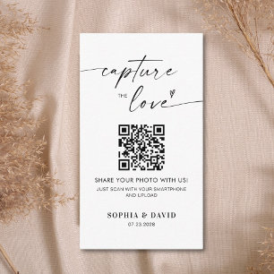 Modern Wedding Photos Capture the love QR Code Enclosure Card