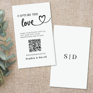 Modern Wedding Photos Capture The Love QR Code Enclosure Card