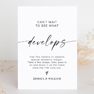 Modern Wedding Photos Disposable Camera Sign
