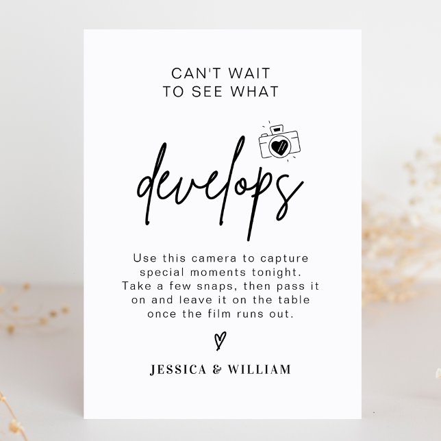 Modern Wedding Photos Disposable Camera Sign (Creator Uploaded)