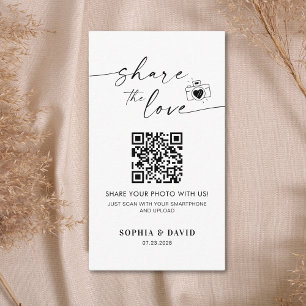 Modern Wedding Photos Share The Love QR Code Enclosure Card
