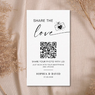 Modern Wedding Photos Share the love QR Code Enclosure Card