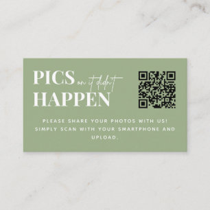 Modern Wedding Pics or it Didn't Happen QR Code  Enclosure Card
