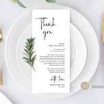 Modern Wedding Place Setting Dinner Thank You Card<br><div class="desc">This is the Modern romantic classy calligraphy, in Black font, Place Setting Thank You Cards. Share the love and show your appreciation to your guests, when they sit down at their seat and read this personalised charming thank you place setting card. It's a wonderful way to kick off your special...</div>
