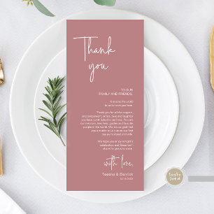 Modern Wedding Place Setting Dinner Thank You Card