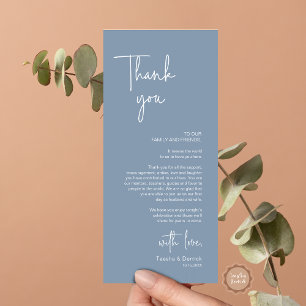 Modern Wedding Place Setting Dinner Thank You Card