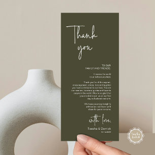Modern Wedding Place Setting Dinner Thank You Card