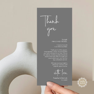 Modern Wedding Place Setting Dinner Thank You Card