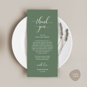 Modern Wedding Place Setting Thank You Card