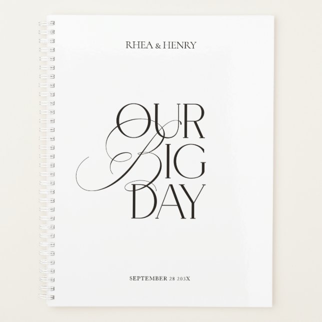 Modern Wedding Planner Notebook "Our Big Day" (Front)