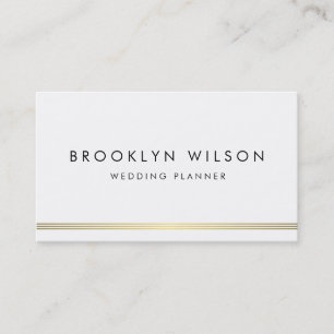 Modern Wedding Planner With Gold Lines Business Card