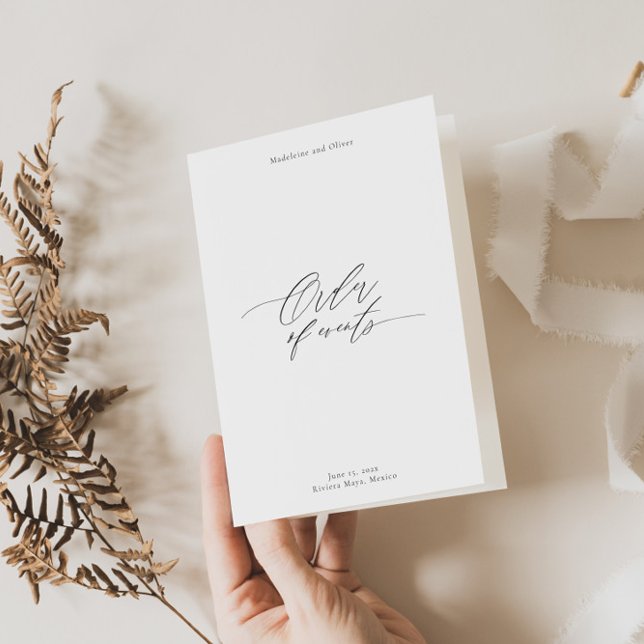 Modern wedding program booklet with timeline  card (Creator Uploaded)