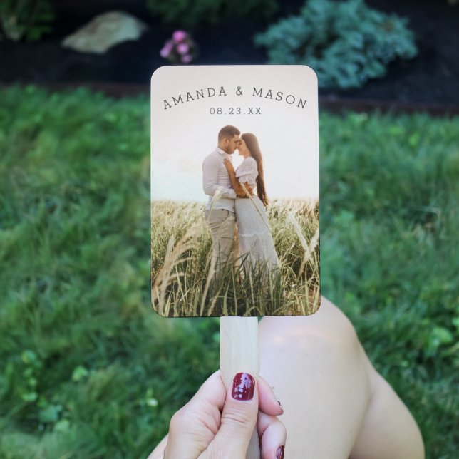Modern Wedding Program Fans with Photo (Creator Uploaded)