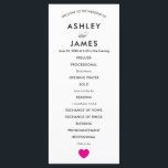 Modern Wedding Program for Ceremony Fuchsia Heart Programme<br><div class="desc">This modern wedding program is perfect for your ceremony. It is fully customisable. To add or remove sections,  change colour of text/background,  or adjust spacing,  click "customise further."</div>