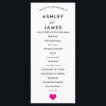 Modern Wedding Program for Ceremony Fuchsia Heart Programme<br><div class="desc">This modern wedding program is perfect for your ceremony. It is fully customisable. To add or remove sections,  change colour of text/background,  or adjust spacing,  click "customise further."</div>