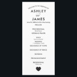 Modern Wedding Program for Ceremony, with Heart Programme<br><div class="desc">This modern wedding program is perfect for your ceremony. It is fully customisable. To add or remove sections,  change colour of text/background,  or adjust spacing,  click "customise further."</div>