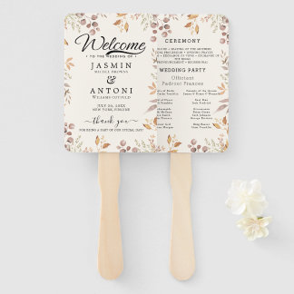 Modern Wedding Program  Hand Fan