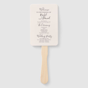 Modern Wedding Program Hand Fan