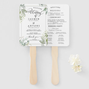 Modern Wedding Program  Hand Fan