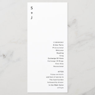 Modern Wedding Programme