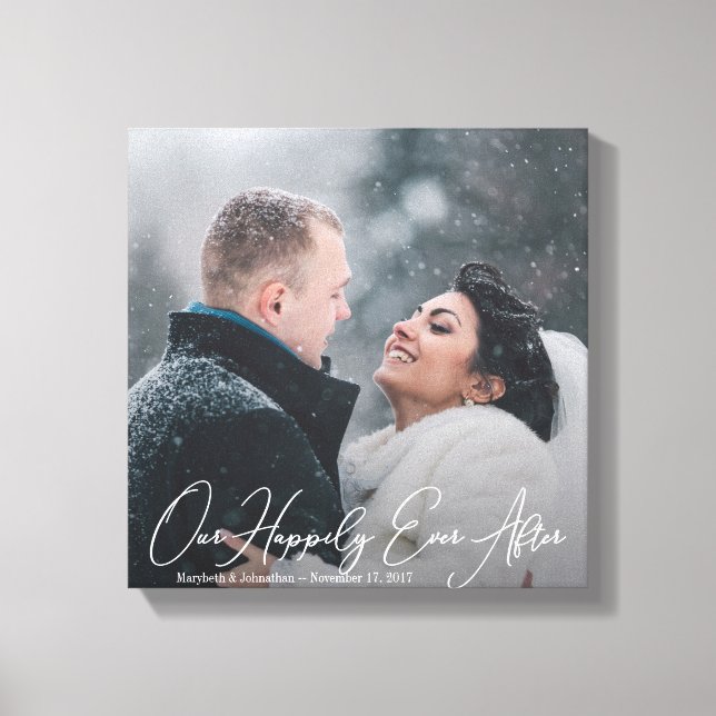 Modern Wedding Quote Custom Photo Canvas Print (Front)