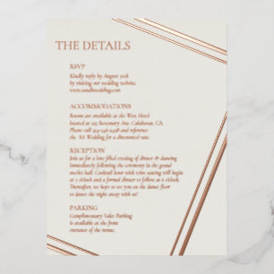 Modern Wedding Real Foil Details Card