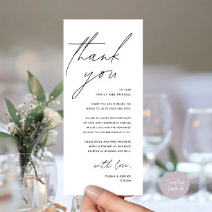 Modern Wedding Reception Dinner Thank You Card