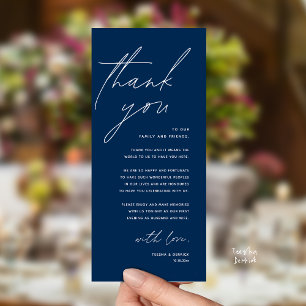 Modern Wedding Reception Dinner Thank You Card