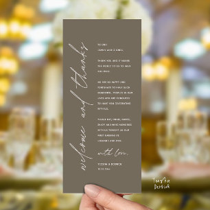 Modern Wedding Reception Dinner Thank You Card