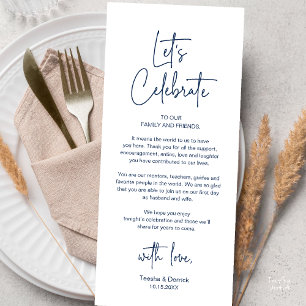 Modern Wedding Reception Dinner Thank You Card