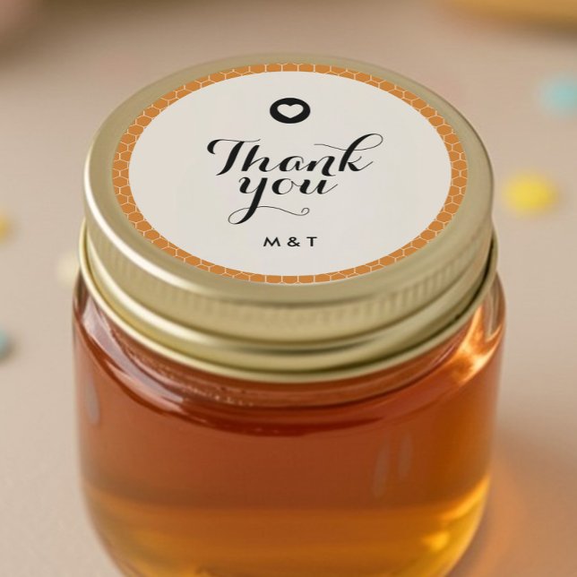 Modern Wedding Reception Favours Mini Honey Jar Li Classic Round Sticker (Creator Uploaded)