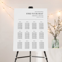 Modern Wedding Reception Seating Chart