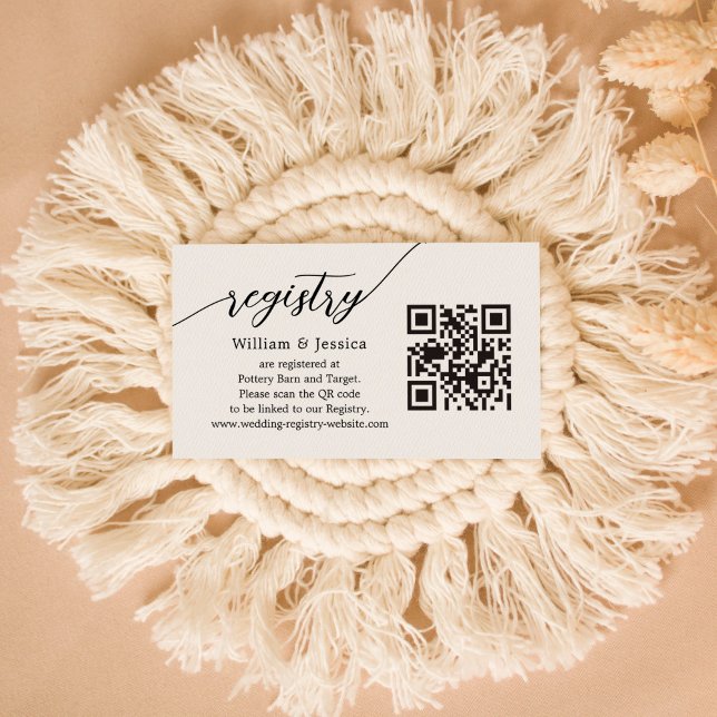 Modern Wedding Registry With QR Code Enclosure Card (Creator Uploaded)