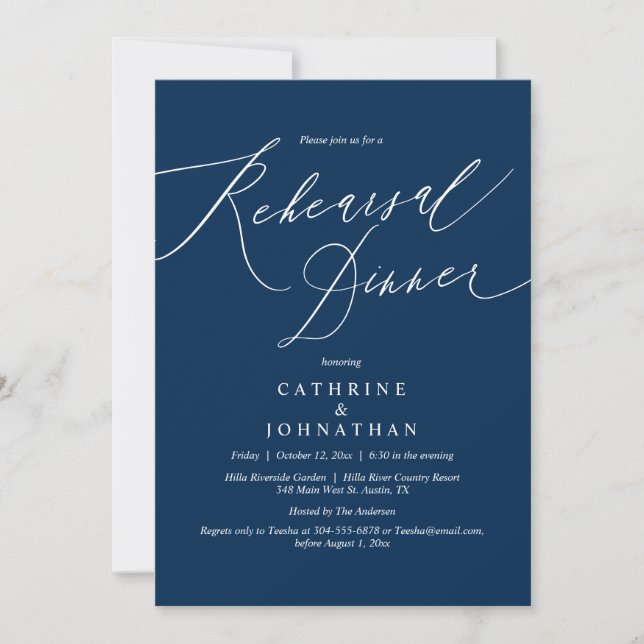 Modern Wedding Rehearsal Dinner Celebration Invitation (Front)