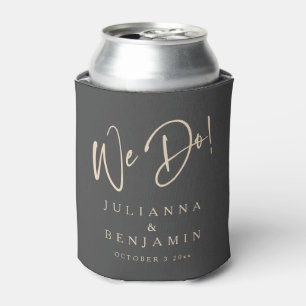 Modern Wedding Rehearsal Dinner Charcoal Custom Can Cooler