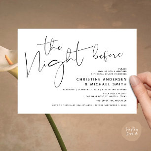 Modern Wedding Rehearsal Dinner, The Night Before Invitation