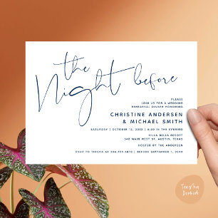 Modern Wedding Rehearsal Dinner, The Night Before Invitation