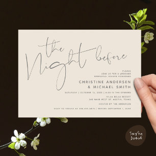 Modern Wedding Rehearsal Dinner, The Night Before Invitation