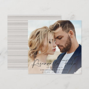 Modern wedding Reserva la Fecha cream black Save T The Date