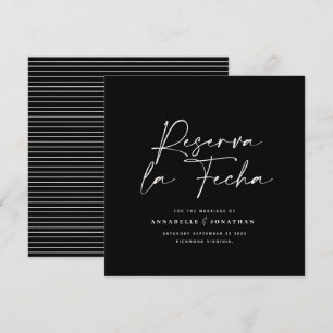 Modern wedding Reserva la Fecha cream black Save T The Date