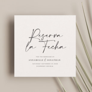 Modern wedding Reserva la Fecha cream black Save The Date