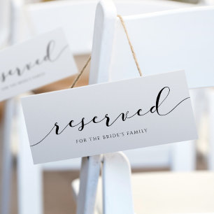 Modern Wedding Reserved Card Sign Calligraphy