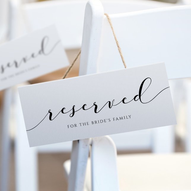Modern Wedding Reserved Card Sign Calligraphy (Creator Uploaded)