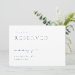 Modern Wedding Reserved In Memory of Sign Blue