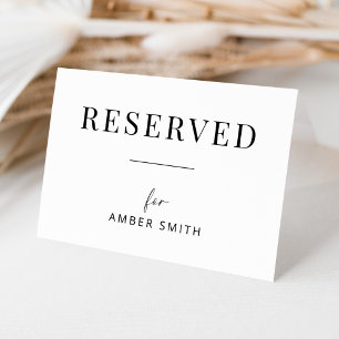 Modern Wedding Reserved Seat Folded Tent Card