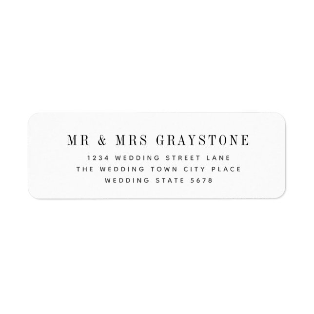Modern Wedding Return Address (Front)